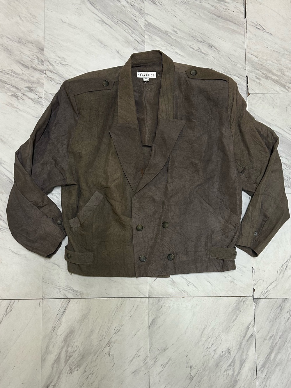 Vintage 80s Z. Cavaricci double breasted light jacket